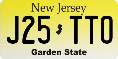 NJ license plate J25TTO