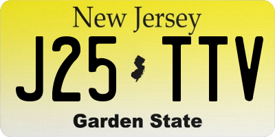 NJ license plate J25TTV