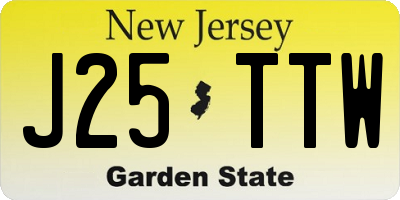 NJ license plate J25TTW