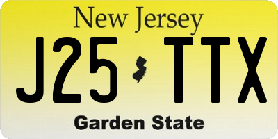 NJ license plate J25TTX
