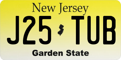 NJ license plate J25TUB
