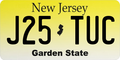 NJ license plate J25TUC