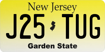 NJ license plate J25TUG