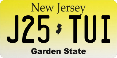 NJ license plate J25TUI