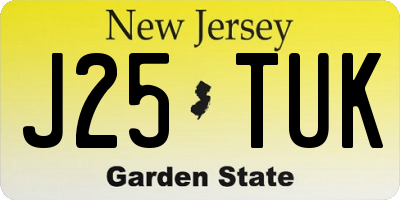 NJ license plate J25TUK
