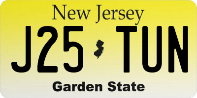 NJ license plate J25TUN