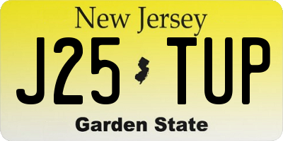 NJ license plate J25TUP