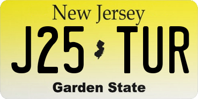 NJ license plate J25TUR