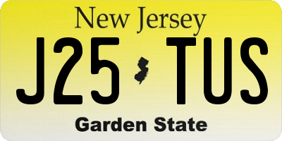 NJ license plate J25TUS