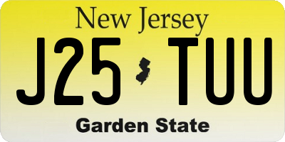 NJ license plate J25TUU