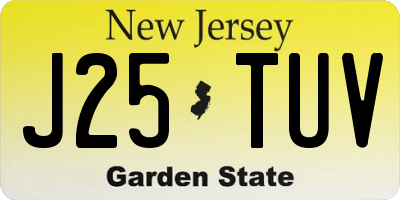 NJ license plate J25TUV