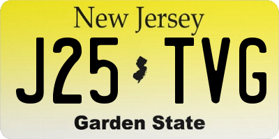 NJ license plate J25TVG