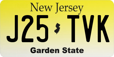 NJ license plate J25TVK