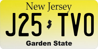NJ license plate J25TVO