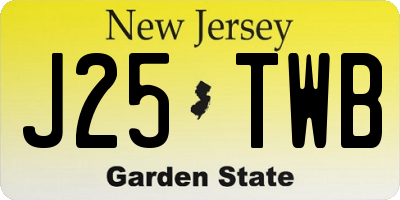 NJ license plate J25TWB