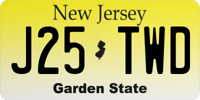 NJ license plate J25TWD
