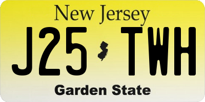 NJ license plate J25TWH