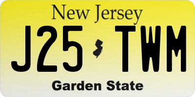 NJ license plate J25TWM