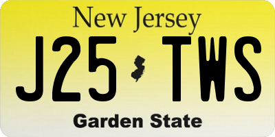 NJ license plate J25TWS