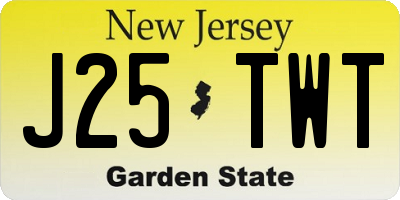 NJ license plate J25TWT