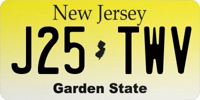 NJ license plate J25TWV