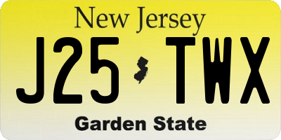 NJ license plate J25TWX