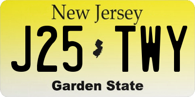 NJ license plate J25TWY