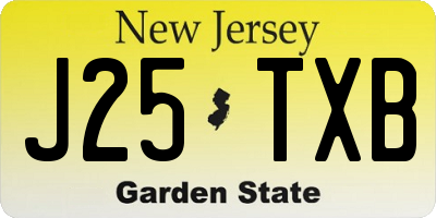 NJ license plate J25TXB