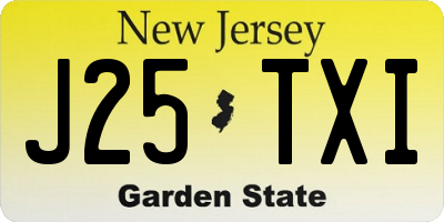 NJ license plate J25TXI
