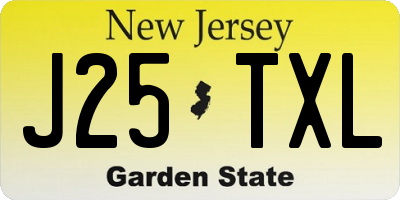 NJ license plate J25TXL