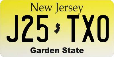 NJ license plate J25TXO