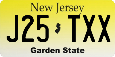 NJ license plate J25TXX
