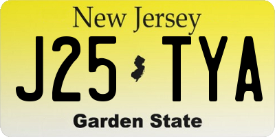 NJ license plate J25TYA