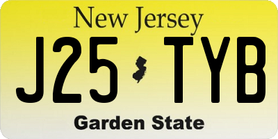 NJ license plate J25TYB