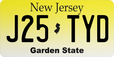 NJ license plate J25TYD