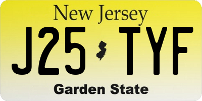 NJ license plate J25TYF