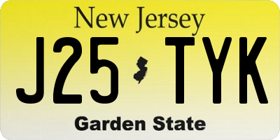NJ license plate J25TYK