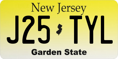 NJ license plate J25TYL