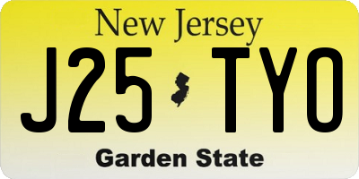 NJ license plate J25TYO