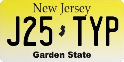 NJ license plate J25TYP