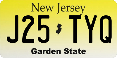 NJ license plate J25TYQ