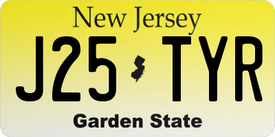 NJ license plate J25TYR