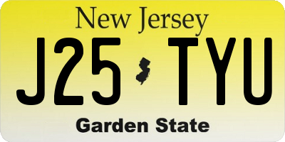 NJ license plate J25TYU