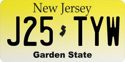 NJ license plate J25TYW