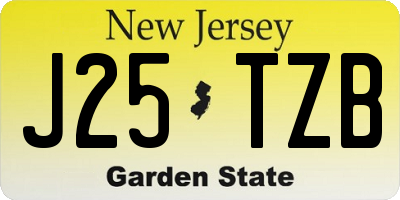 NJ license plate J25TZB