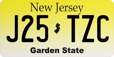 NJ license plate J25TZC