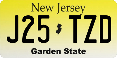 NJ license plate J25TZD