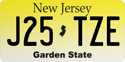 NJ license plate J25TZE