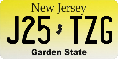 NJ license plate J25TZG