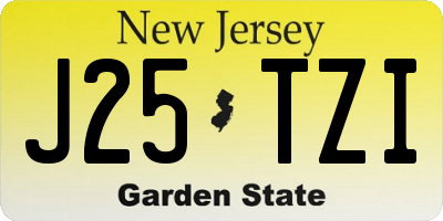 NJ license plate J25TZI